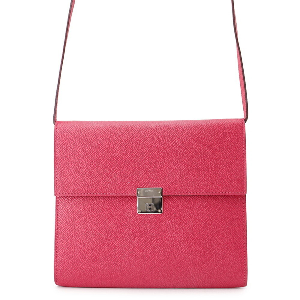 Hermes Clic 16 Rose Extreme Epsom Leather (A stamp) HERMES Handbag Shoulder W...